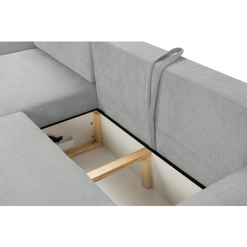 Narożnik z funkcją spania NABOO Tkanina Perla 25